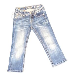 Miss Me Jeans Sz. 24 (Girls size 12) cropped, embellished pockets, Super Cute!